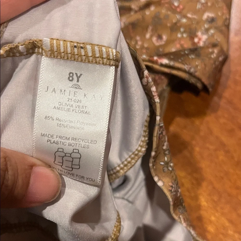 Jamie Kay Floral Ruffle Brown Rash Guard - Picture 2 of 4